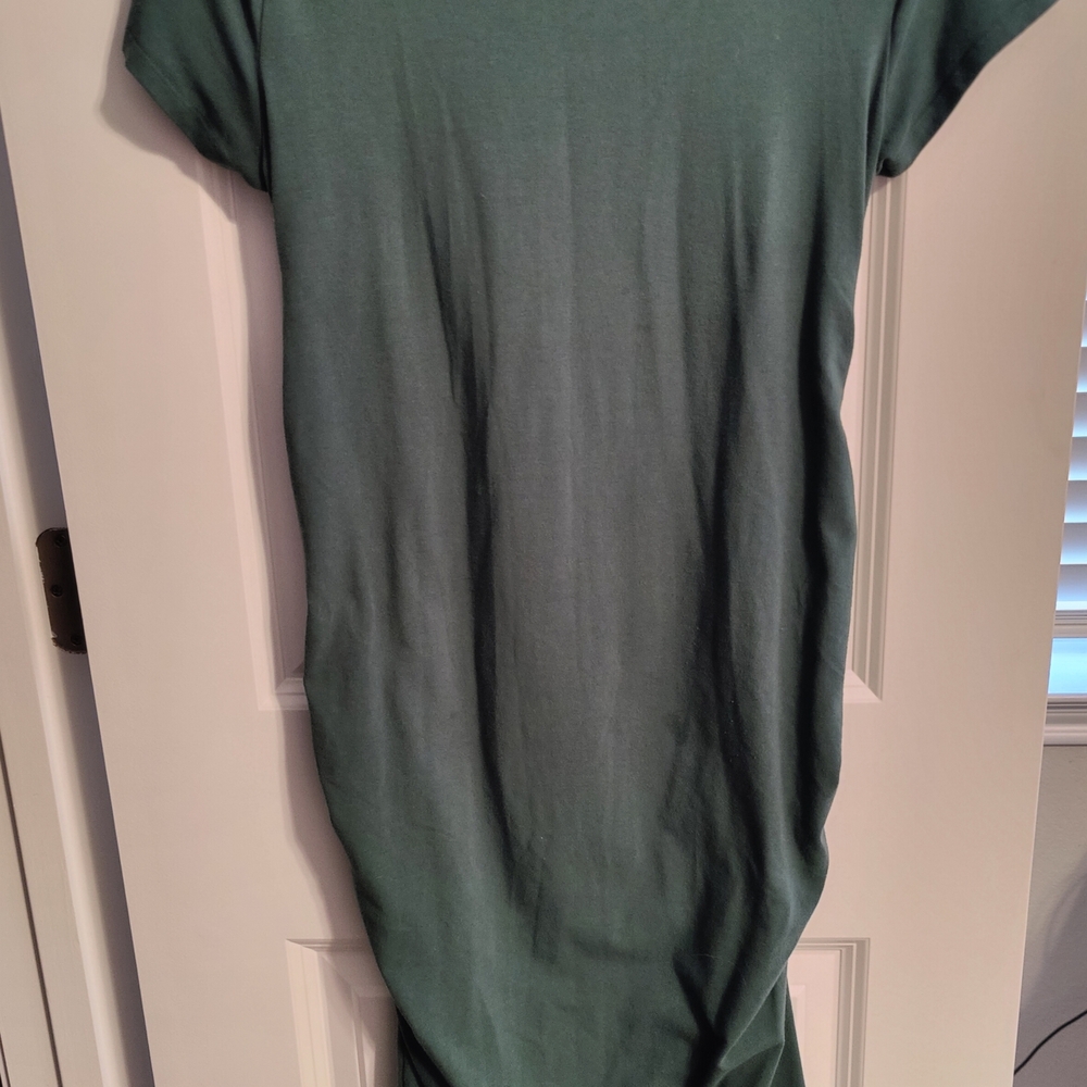 Teal Ruched Maternity Dress, Small